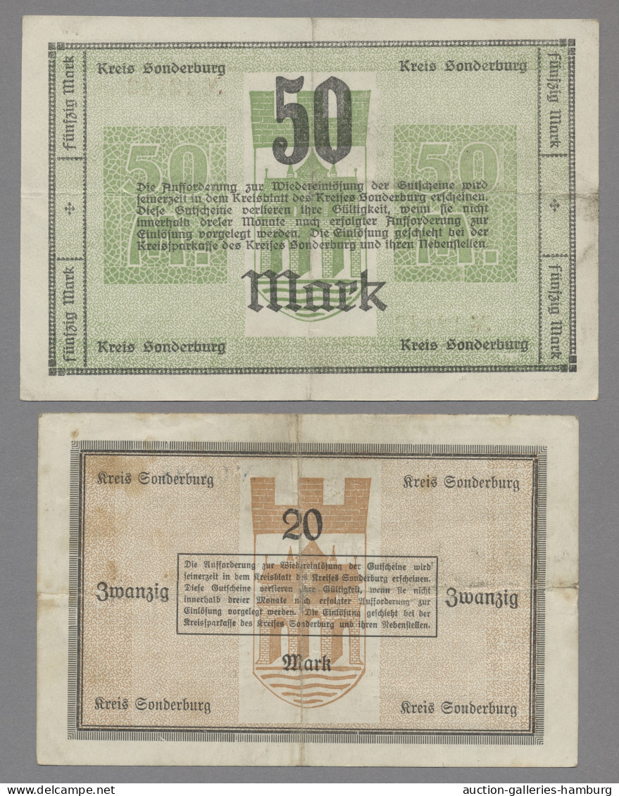 Deutschland - Notgeld - Schleswig-Holstein: SONDERBURG; 1918, Partie Von 3 Gebra - [11] Local Banknote Issues