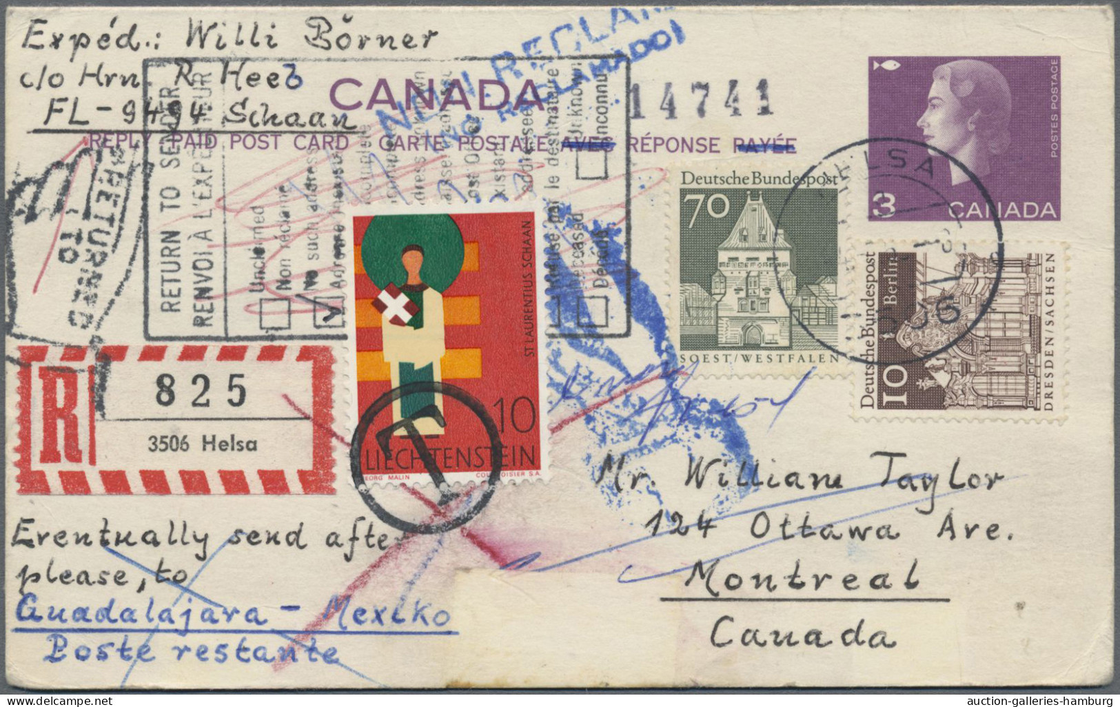 Worldwide Postal Stationery: 1964/1967, Lot Of Twelve Double Cards (3 Belgium, 2 - Collezioni (in Album)