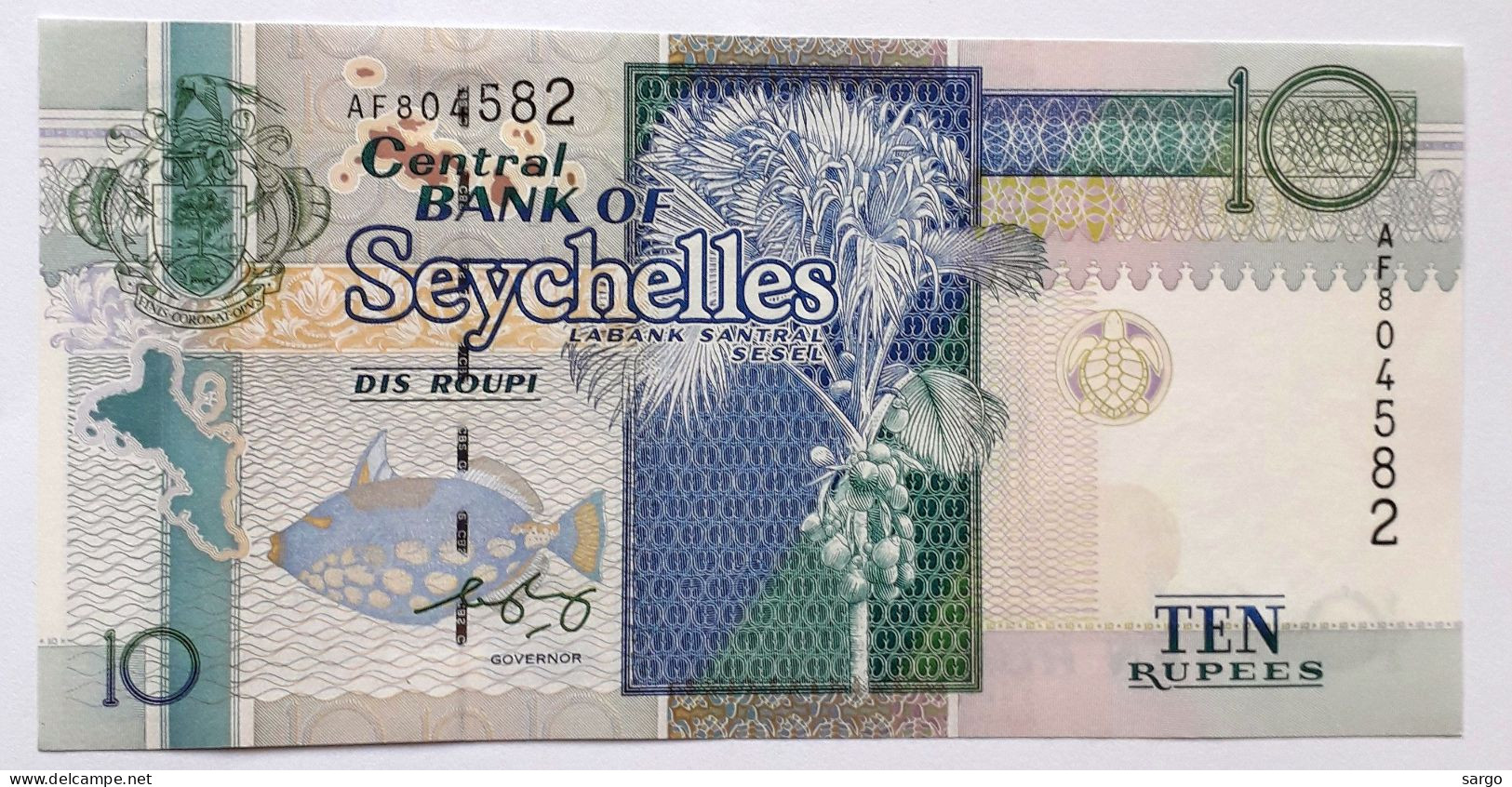 SEYCHELLES  - 10 RUPEES - P 36  (1998-2010) - UNC -  BANKNOTES - PAPER MONEY - Seychellen