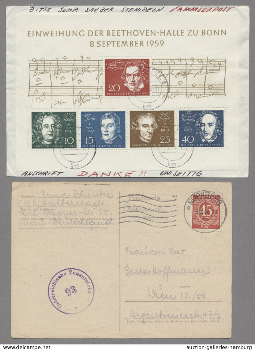 Deutschland: 1888-1992, Partie von etwa 100 Belegen mit u.a. Deutschem Reich, Bu