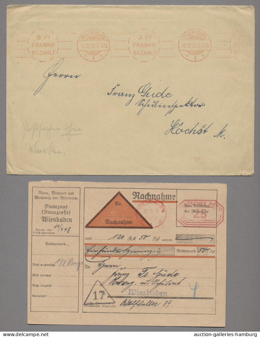 Deutschland: 1913-1957, FREISTEMPLER, Rund 90 Belege, Ca. 43 Bis 1945, 47 Ab 194 - Collections