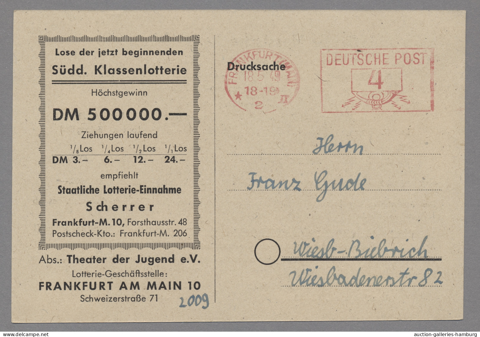 Deutschland: 1913-1957, FREISTEMPLER, Rund 90 Belege, Ca. 43 Bis 1945, 47 Ab 194 - Collections