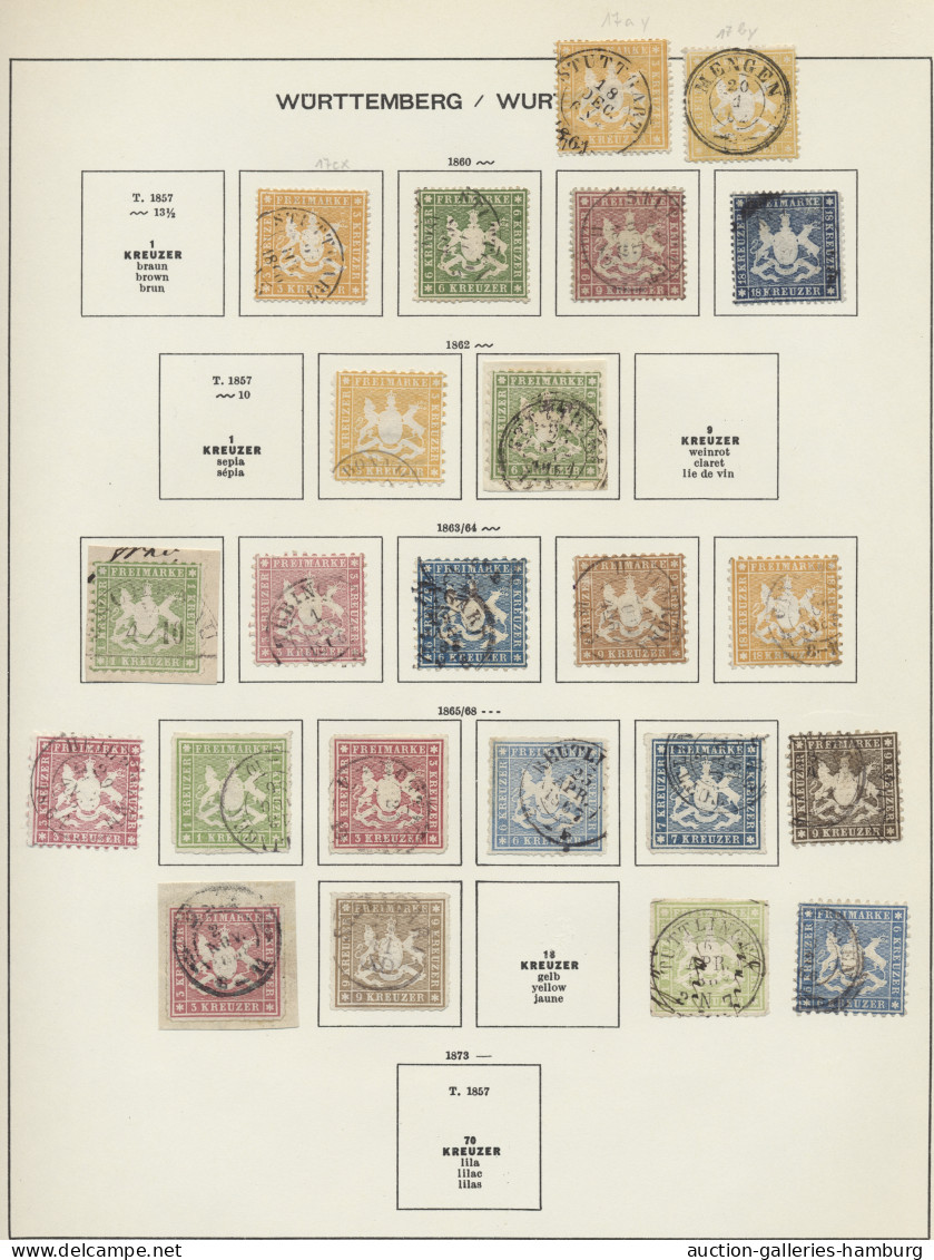 Altdeutschland: 1851/1923 ca., umfangreiche Teilsammlung von Baden bis Württembe