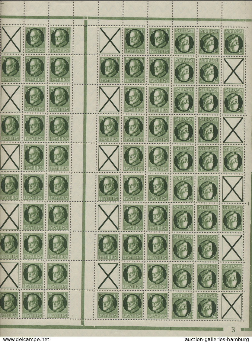 Bayern - Zusammendrucke: 1914, "Ludwig III." Partie Mit Den Postfrischen, Gezähn - Autres & Non Classés