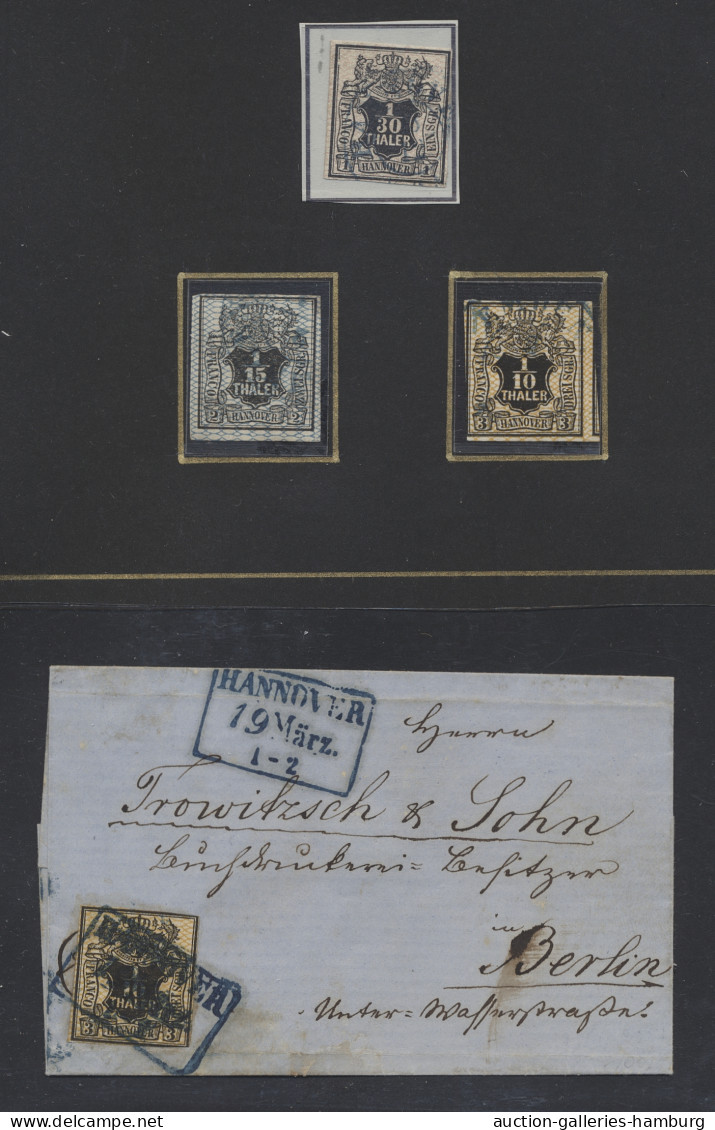 Hannover - Marken Und Briefe: 1850-1864, überwiegend Gestempelte Sammlung In Ein - Hanover