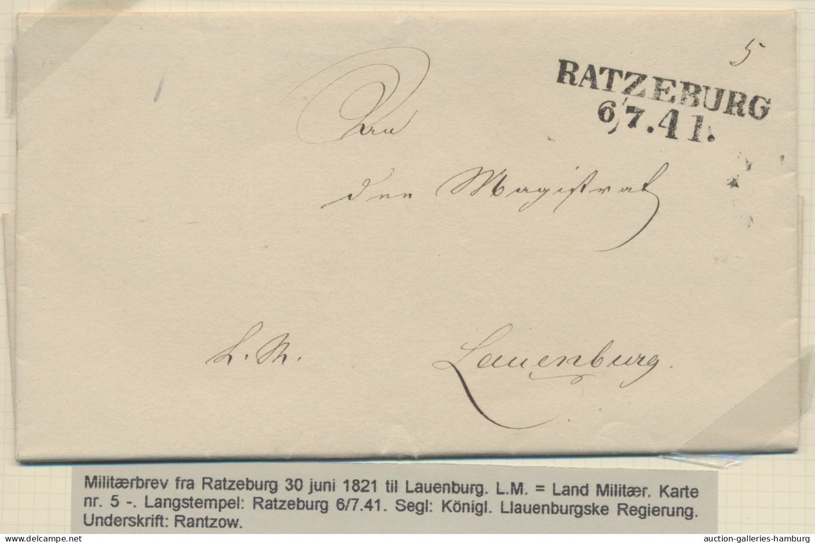 Schleswig-Holstein - Vorphilatelie: 1818-1845, Dänische Militärpost, Eine Mit De - Prephilately