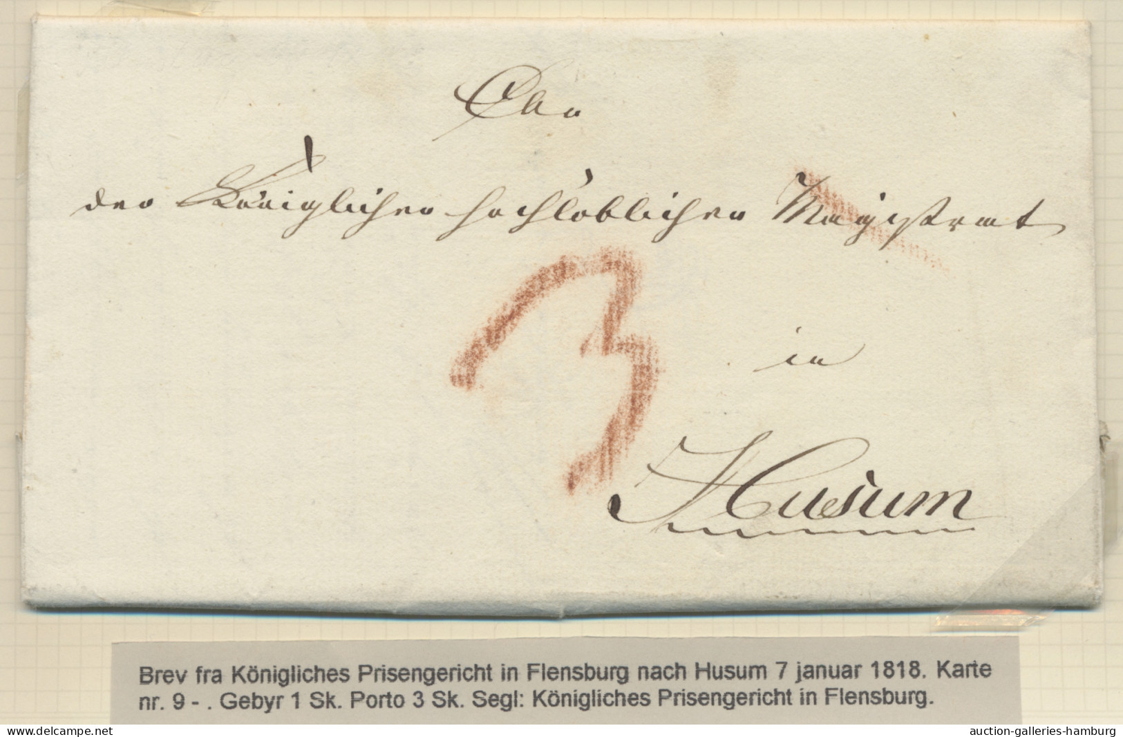 Schleswig-Holstein - Vorphilatelie: 1818-1845, Dänische Militärpost, Eine Mit De - Préphilatélie