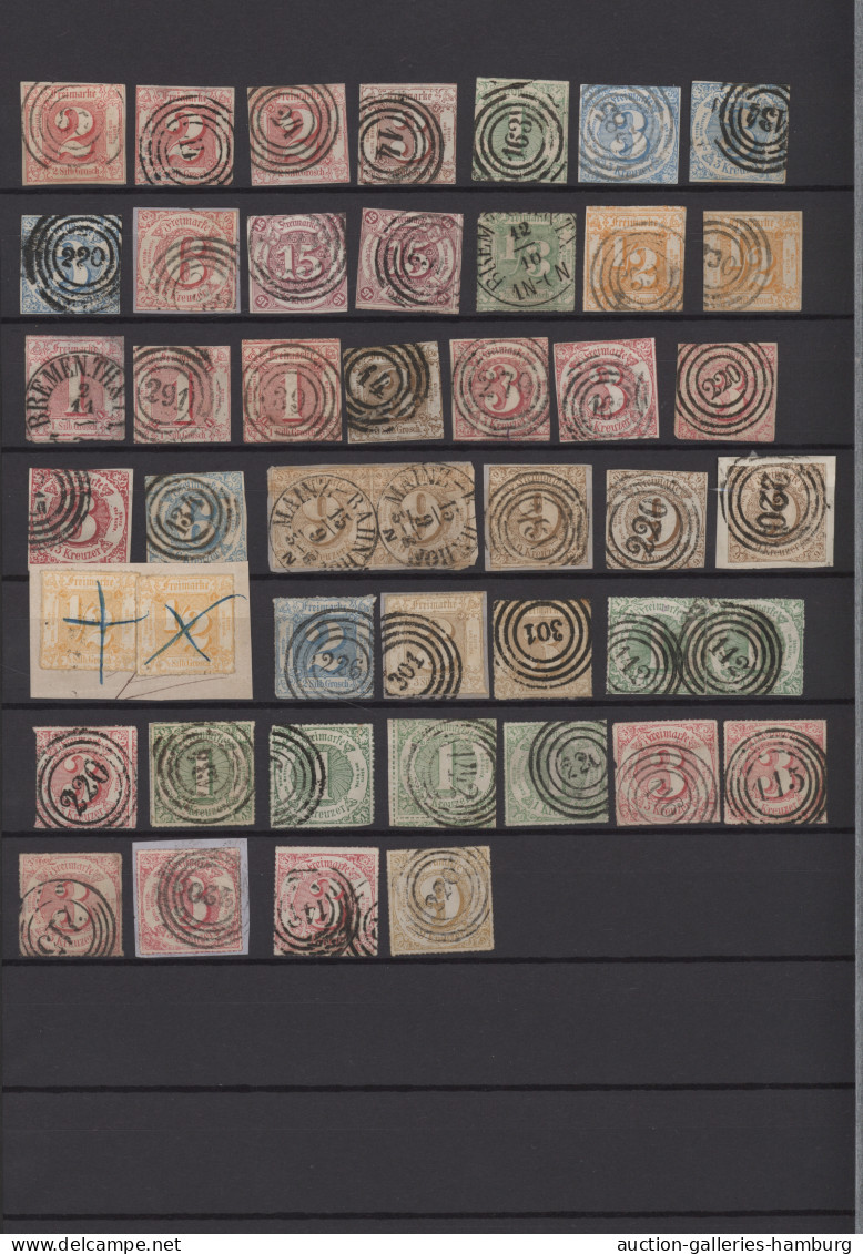Thurn & Taxis - Marken Und Briefe: 1852/1866, Gestempelte Sammlungspartie Von 13 - Other & Unclassified