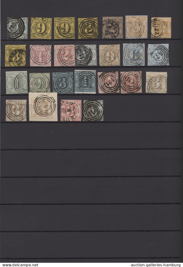 Thurn & Taxis - Marken Und Briefe: 1852/1866, Gestempelte Sammlungspartie Von 13 - Otros & Sin Clasificación