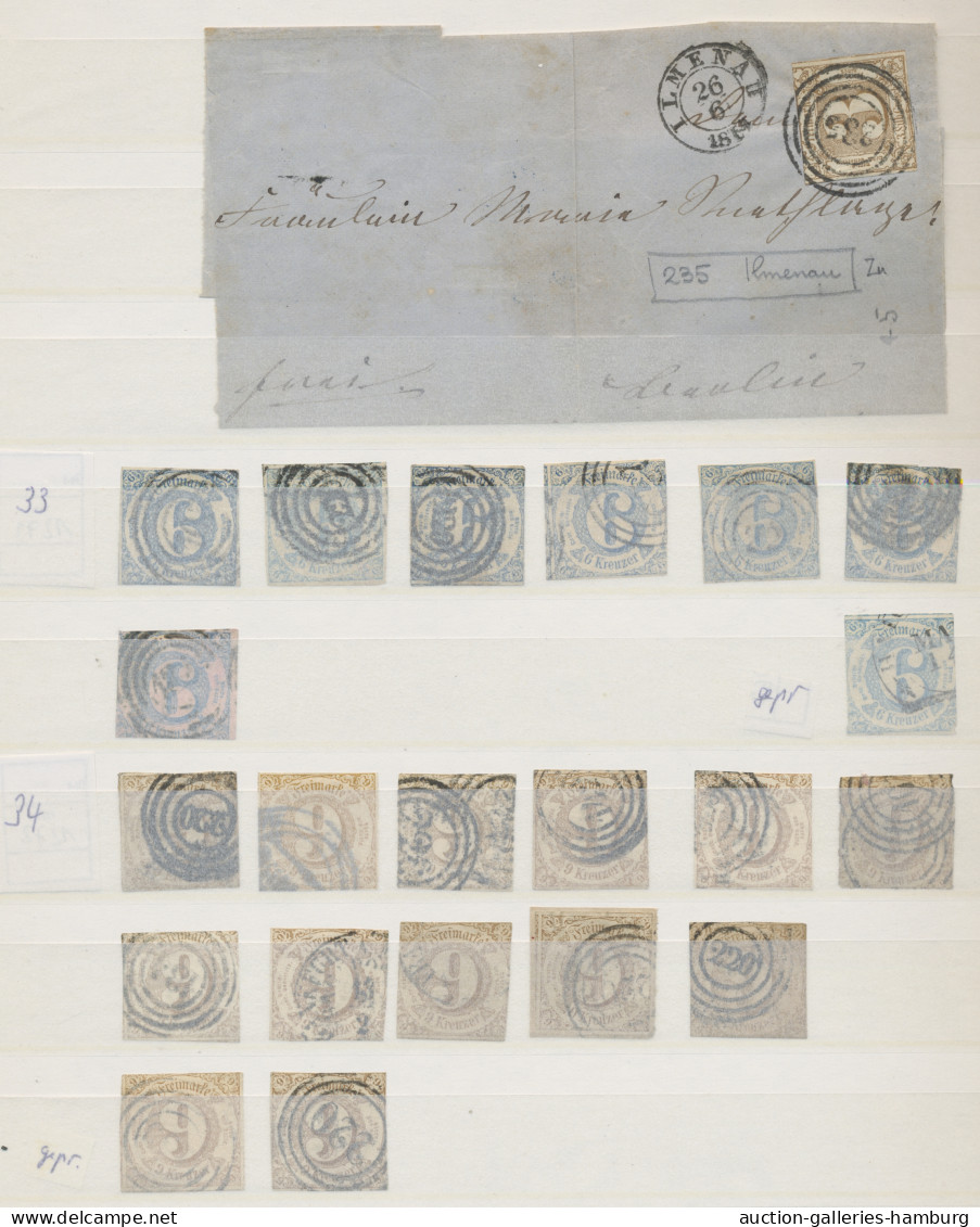 Thurn & Taxis - Marken und Briefe: 1852-1866, überwiegend gestempelte Dublettenp