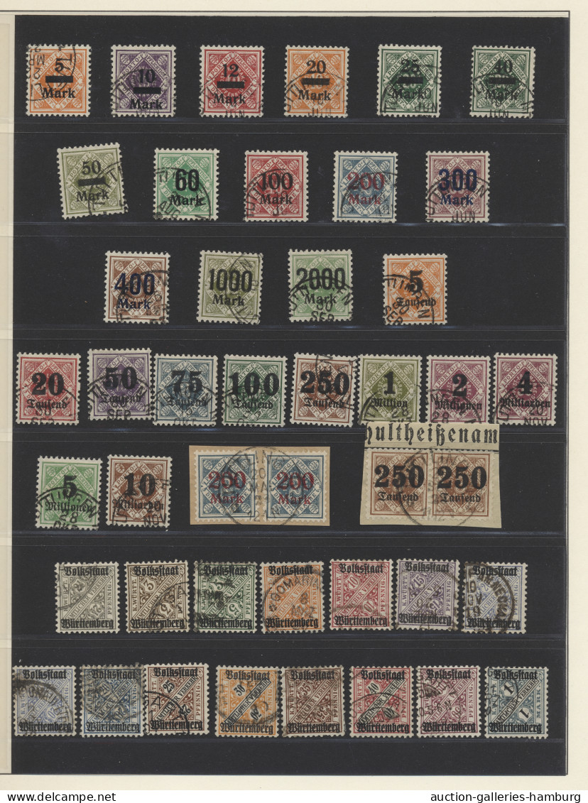 Württemberg - Marken Und Briefe: 1869-1923, Sammlung In Allen Erhaltungsformen M - Other & Unclassified