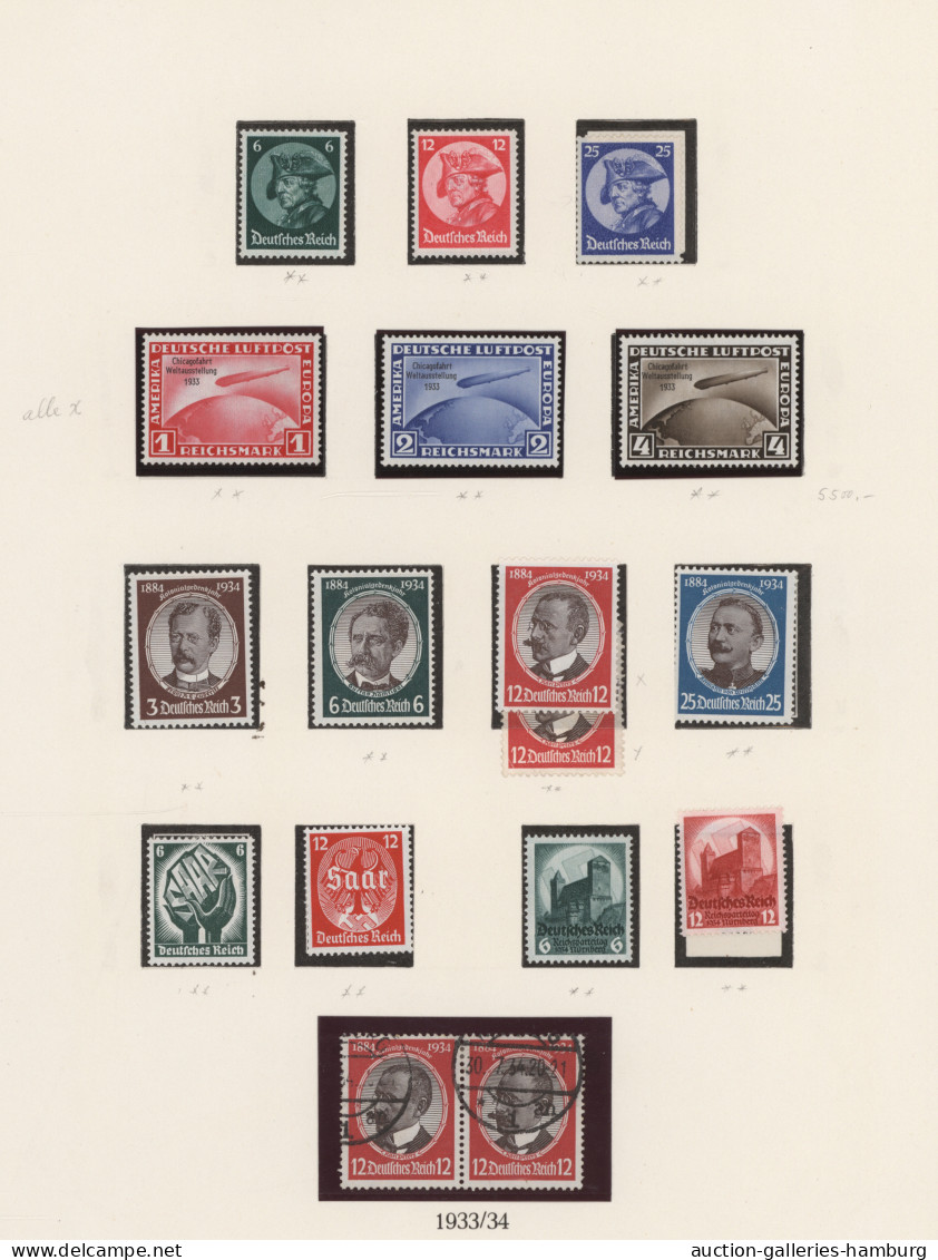 Deutsches Reich: 1923/1945, In Den Hauptnummern Weit überkomplette Sammlung Weim - Colecciones