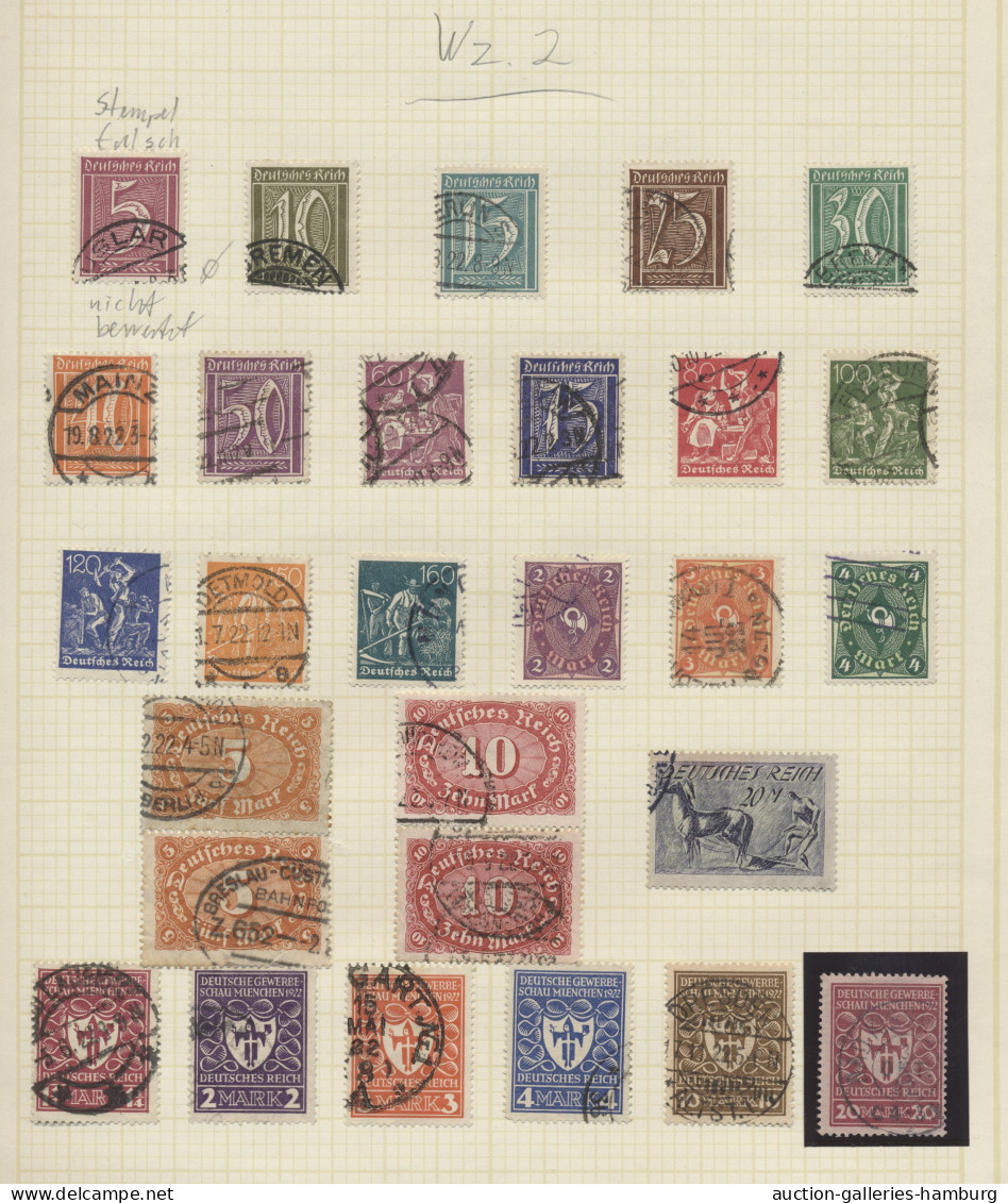 Deutsches Reich: 1872-1945, überwiegend Gestempelte Sammlung Ab Brustschilden In - Colecciones