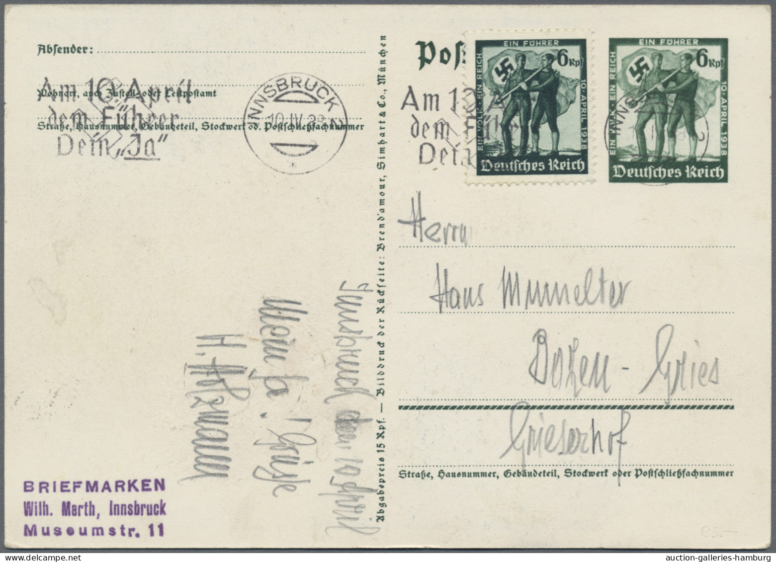Deutsches Reich: 1916/1938, Partie Von 24 Briefen Und Karten, Davon 21 Auslandsp - Colecciones