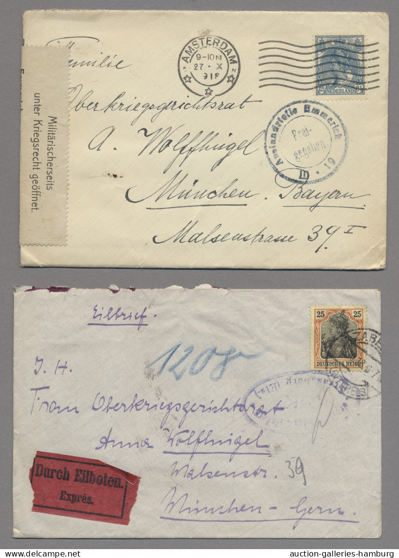 Deutsches Reich: 1914-1925, Partie Von 55 Belegen Mit U.a. Bedarf, Einzel- Und M - Collections