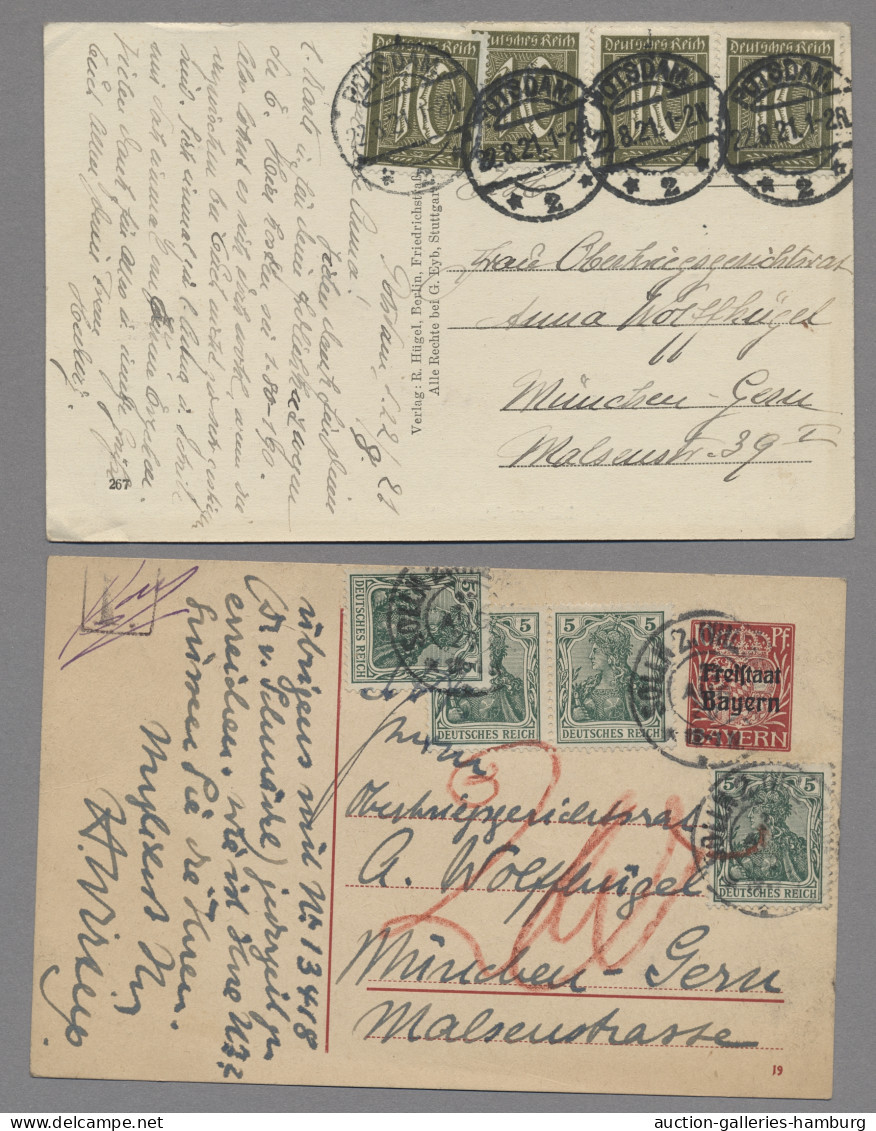 Deutsches Reich: 1914-1925, Partie Von 55 Belegen Mit U.a. Bedarf, Einzel- Und M - Collections