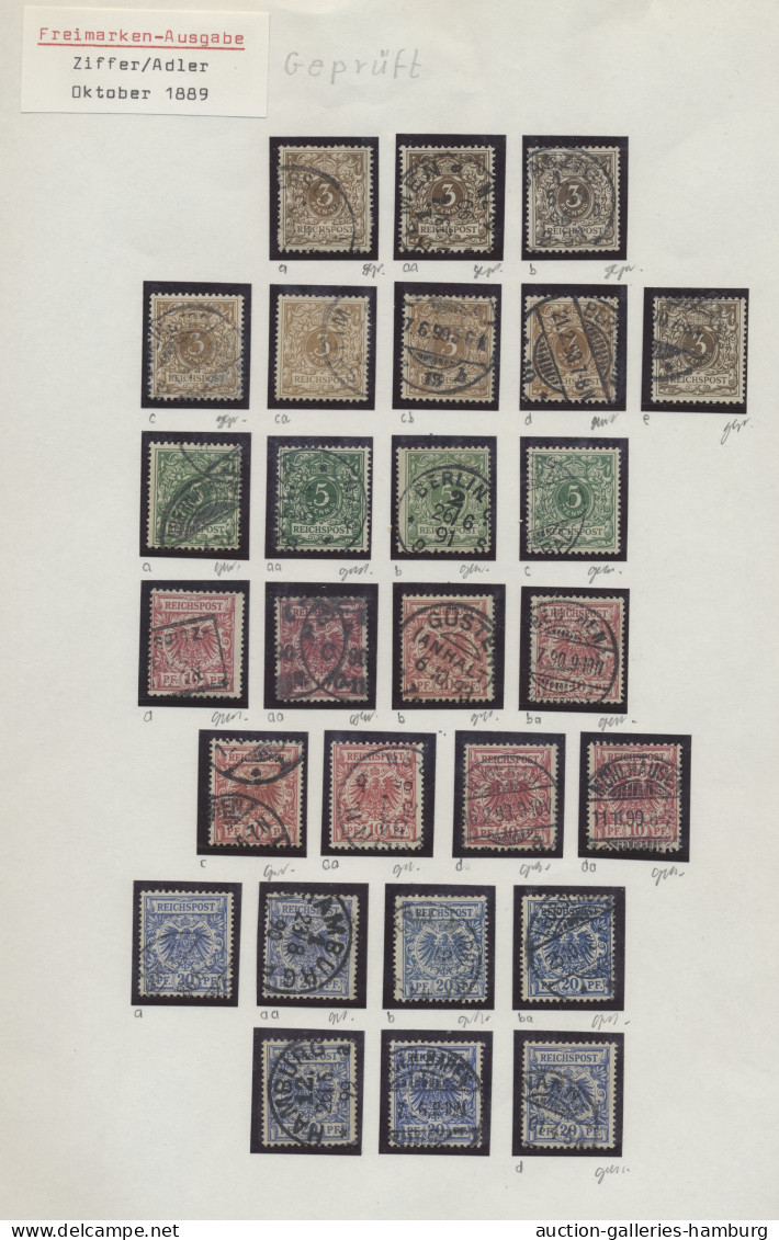 Deutsches Reich - Krone / Adler: 1889-1900, Kleine Gestempelte Farbstudie Auf 2 - Collections