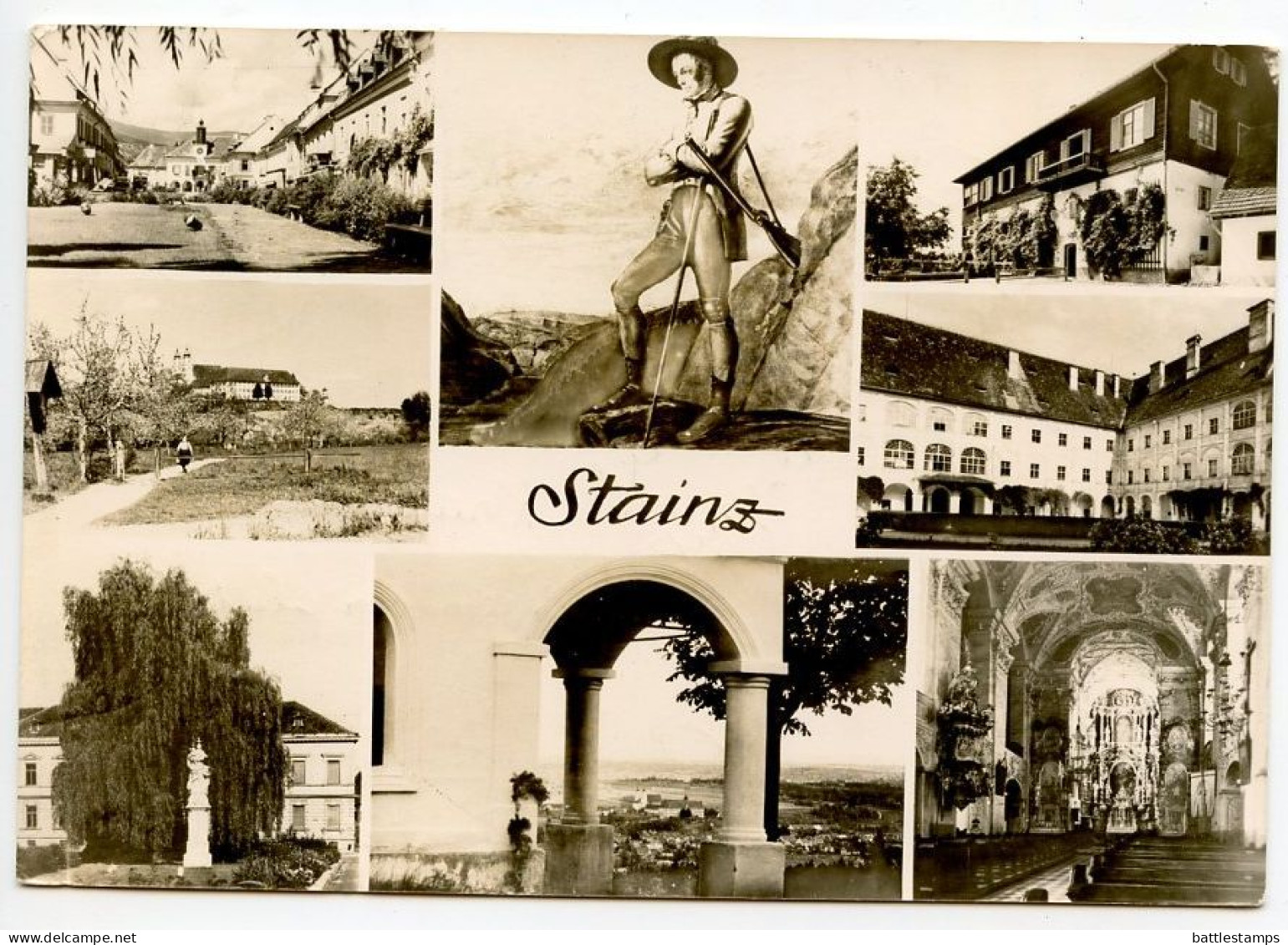 Austria 1963 RPPC Postcard Stainz - Multiple Views; 0g. Vienna City Hall & 1.50g Rabenhof, Erdberg Stamps - Stainz