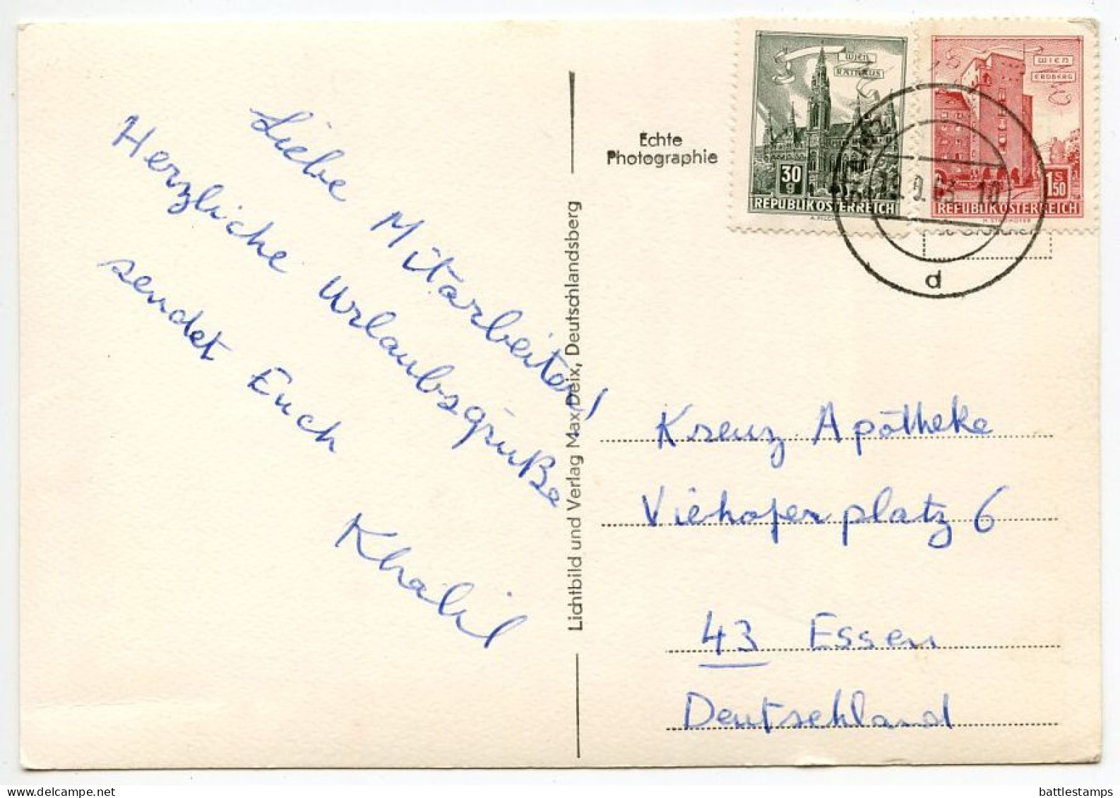 Austria 1963 RPPC Postcard Stainz - Multiple Views; 0g. Vienna City Hall & 1.50g Rabenhof, Erdberg Stamps - Stainz