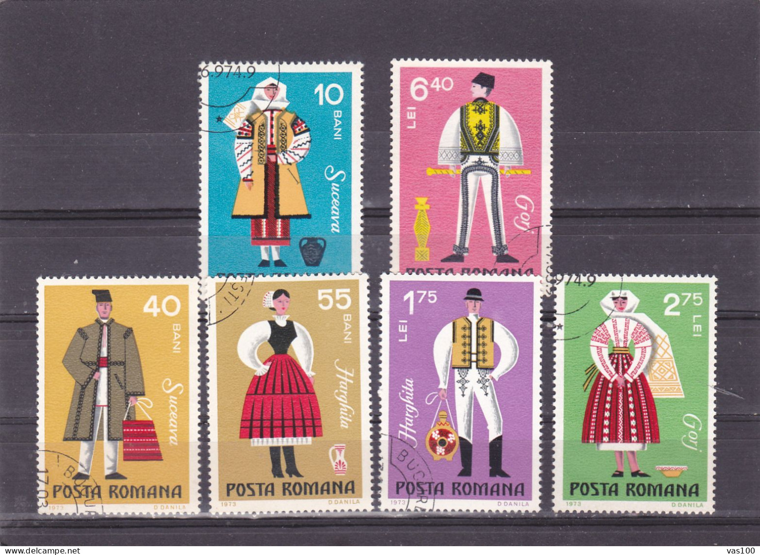 ROMANIA 1973 National Costumes Used . Michel 3110-15 - Gebruikt