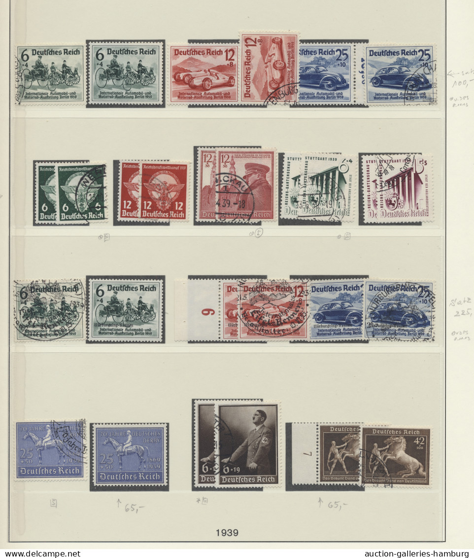 Deutsches Reich - 3. Reich: 1933-1945, Sammlung In Zwei Vordruckbänden, Mit Lück - Used Stamps
