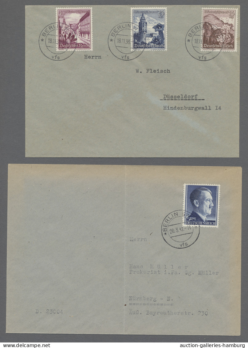 Deutsches Reich - 3. Reich: 1935-1945, ERSTTAGSBRIEFE, insgesamt 128 Belege, ein