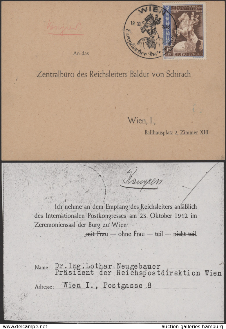 Deutsches Reich - 3. Reich: 1942, Europäischer Postkongress Wien, Spezial-Sammlu - Lettres & Documents