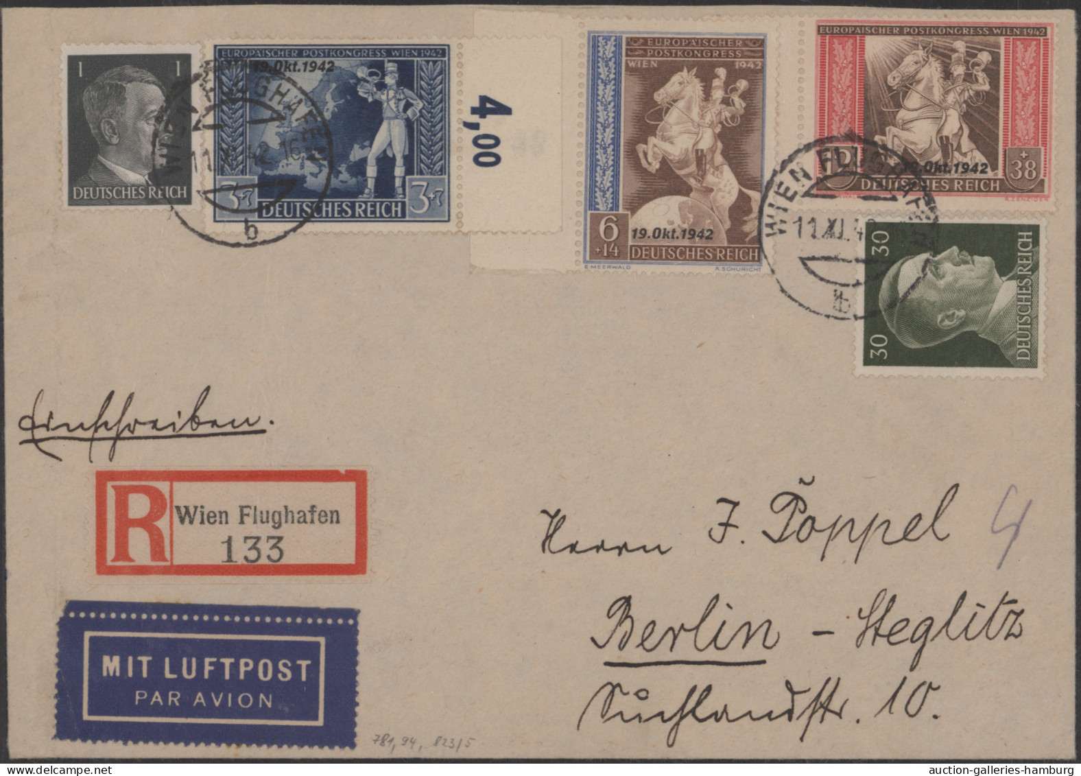 Deutsches Reich - 3. Reich: 1942, Europäischer Postkongress Wien, Spezial-Sammlu - Covers & Documents