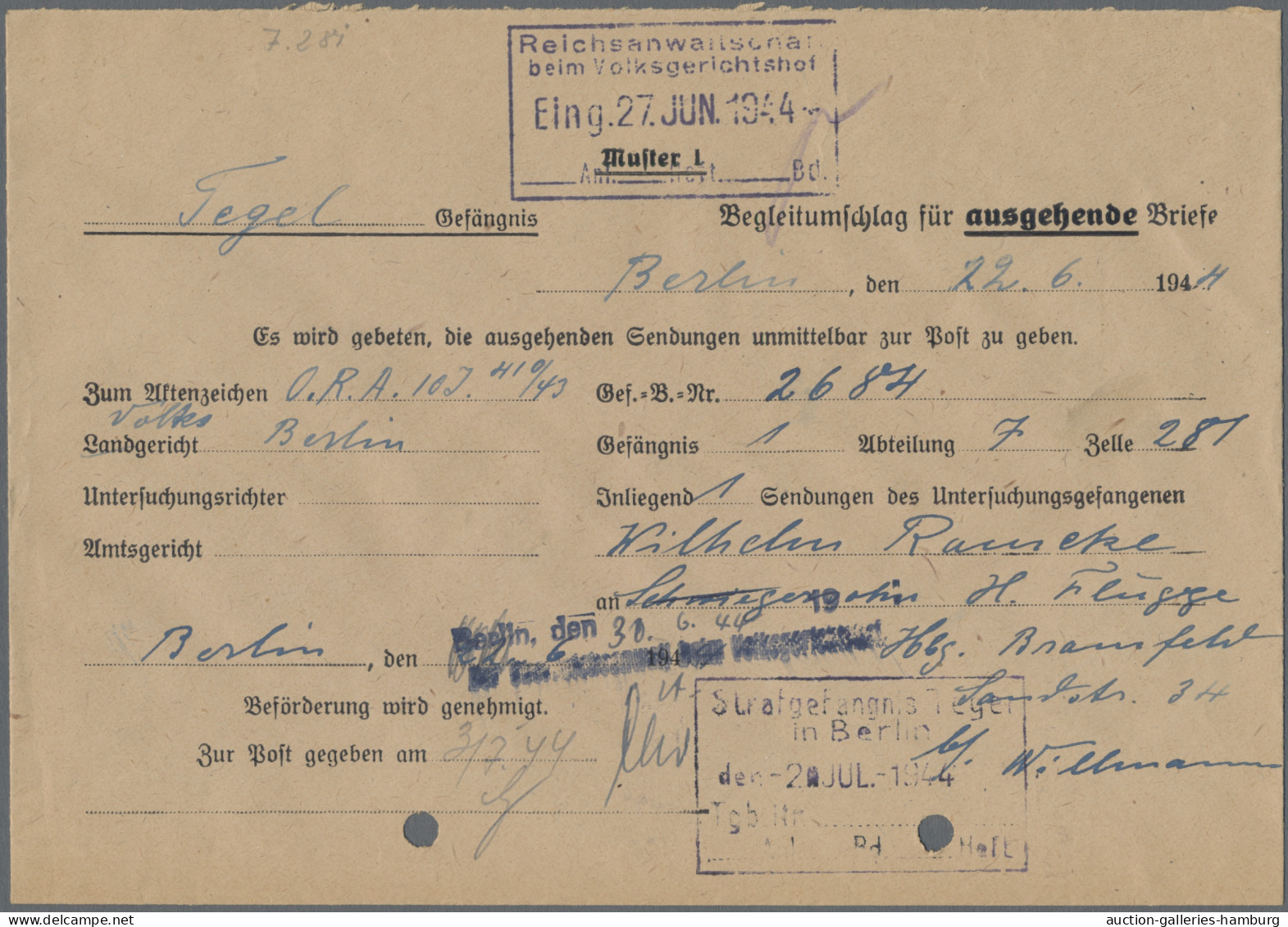 Deutsches Reich - 3. Reich: 1937-1944, Partie Von 22 Gerichtlichen Schriftstücke - Otros & Sin Clasificación