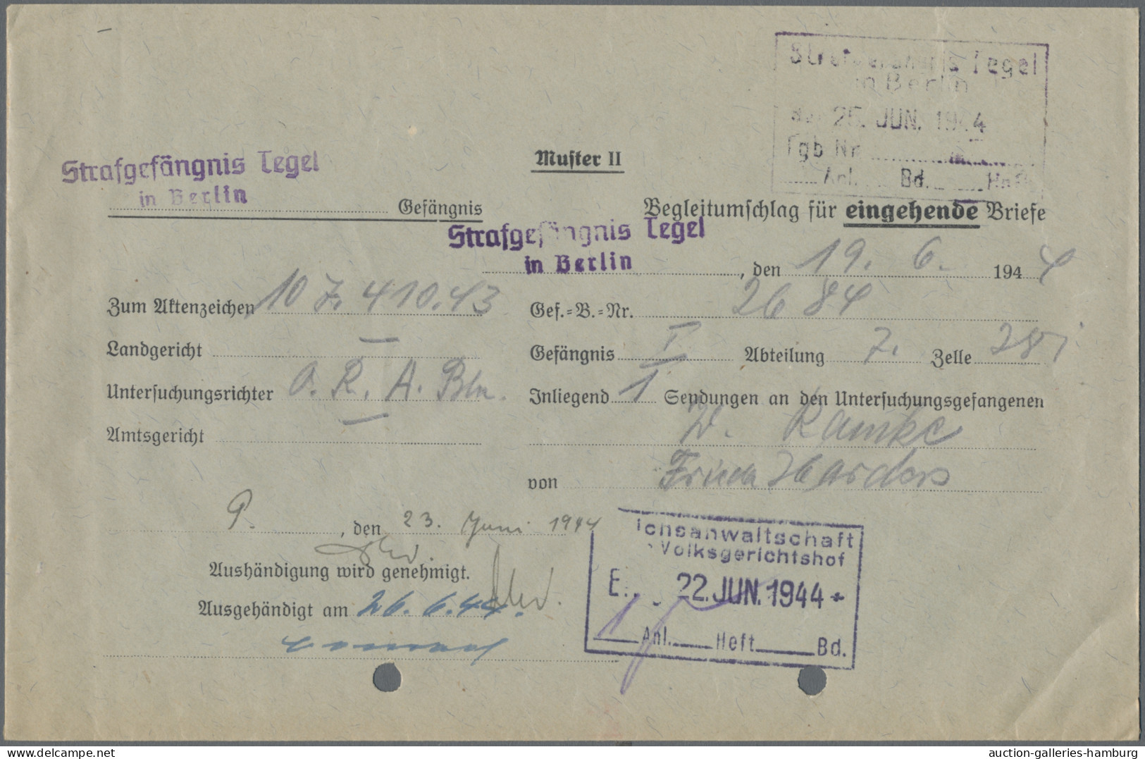 Deutsches Reich - 3. Reich: 1937-1944, Partie Von 22 Gerichtlichen Schriftstücke - Autres & Non Classés