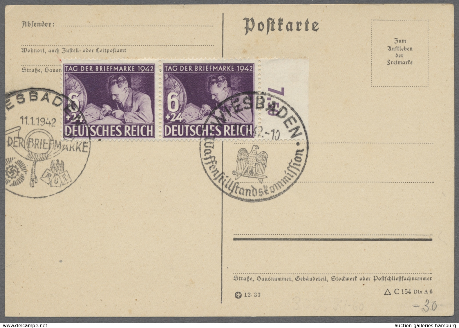 Deutsches Reich - 3. Reich: 1942, Tag der Briefmarke, 147 Belege und einige Brie