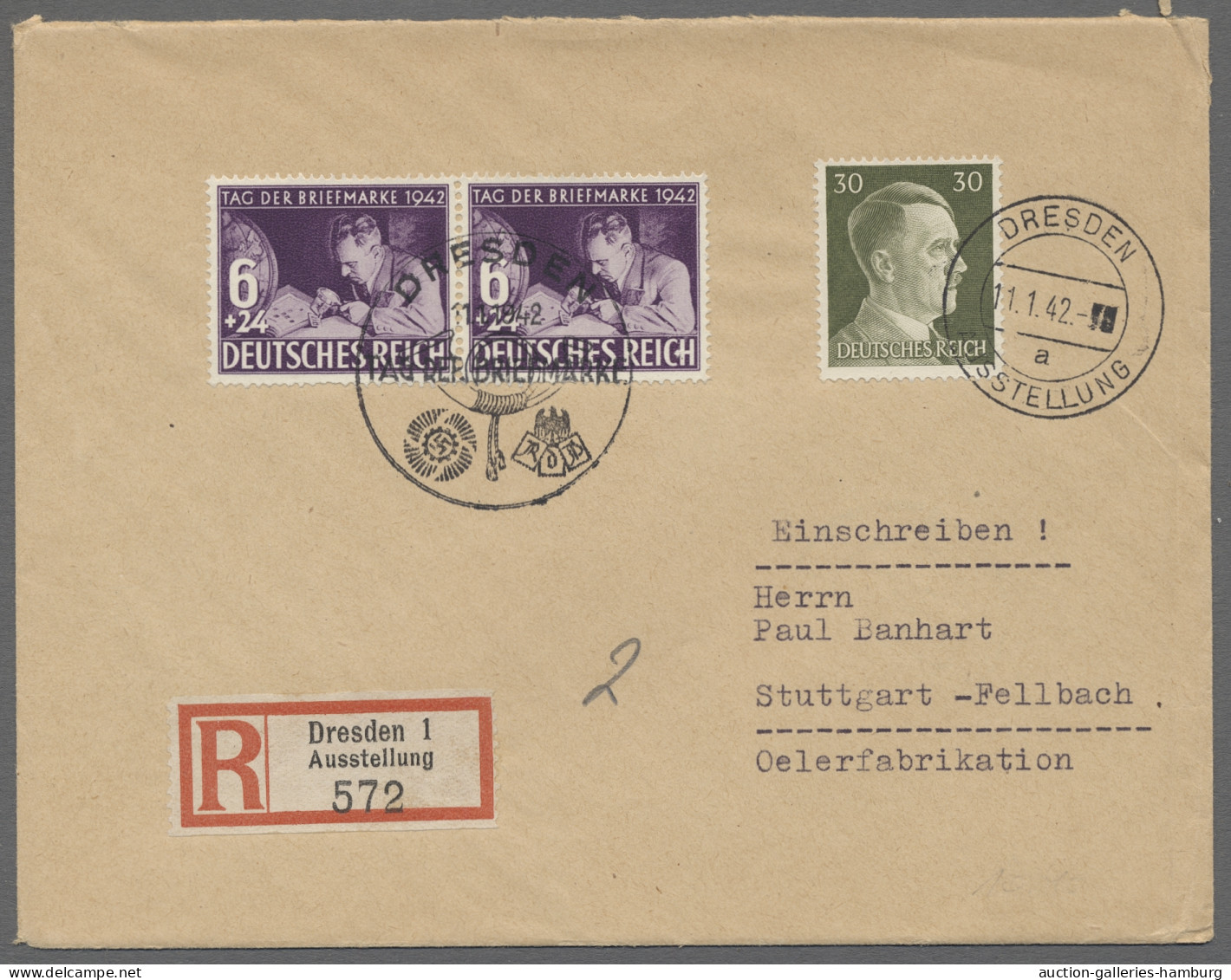 Deutsches Reich - 3. Reich: 1942, Tag der Briefmarke, Sammlung von 96 Belegen au