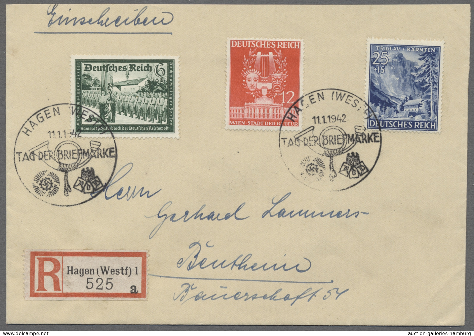 Deutsches Reich - 3. Reich: 1942, Tag der Briefmarke, Sammlung von 96 Belegen au