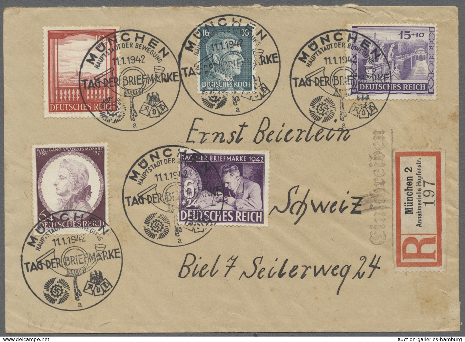 Deutsches Reich - 3. Reich: 1942, Tag der Briefmarke, Sammlung von 96 Belegen au