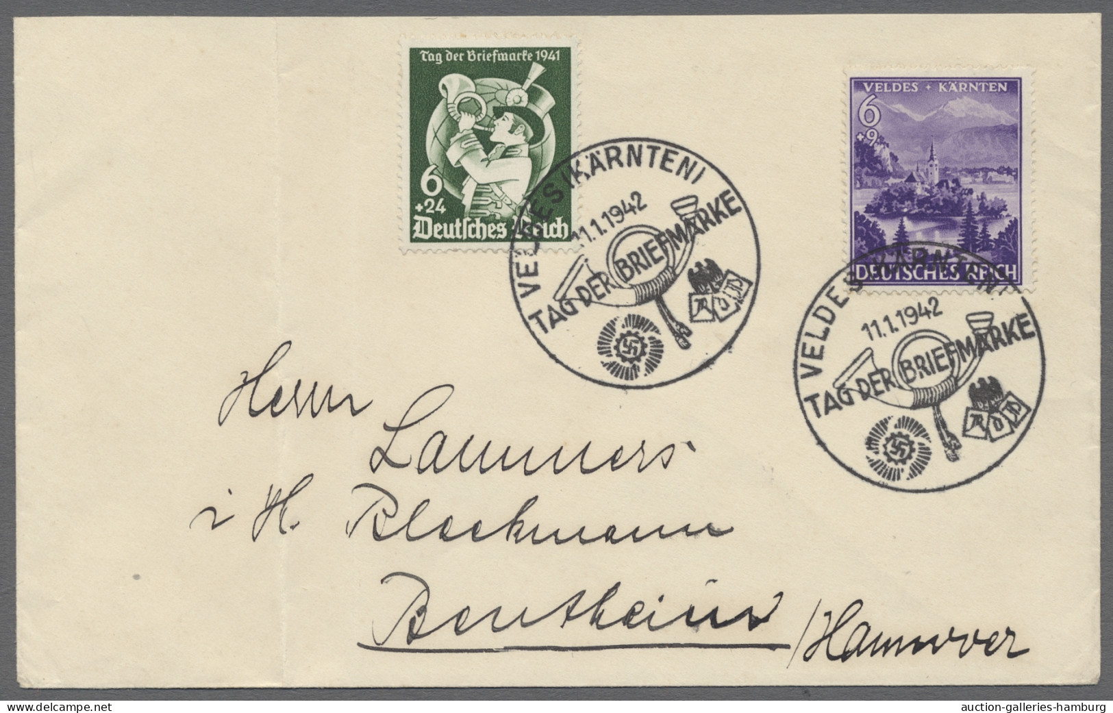 Deutsches Reich - 3. Reich: 1942, Tag der Briefmarke, Sammlung von 96 Belegen au