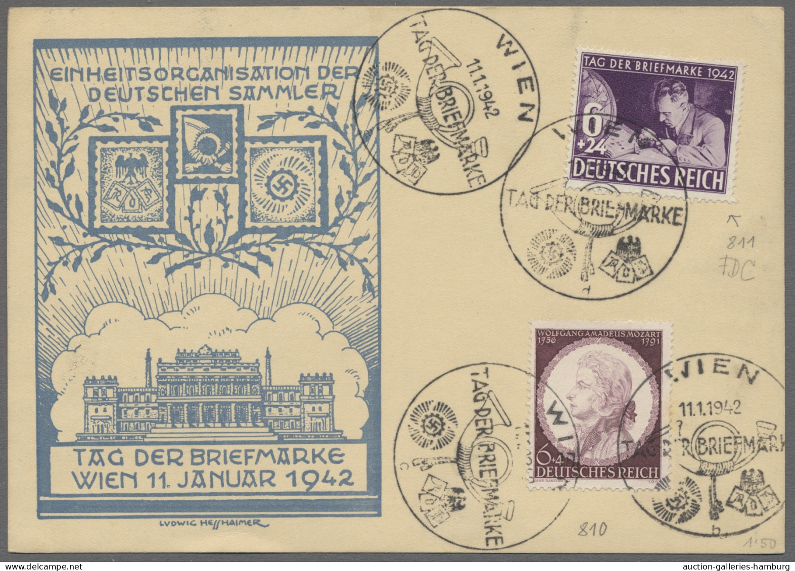 Deutsches Reich - 3. Reich: 1942, Tag der Briefmarke, Sammlung von 96 Belegen au