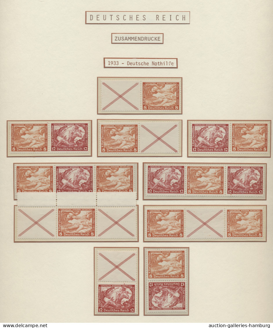 Deutsches Reich - Zusammendrucke: 1916-1941, postfrische und ungebrauchte Sammlu