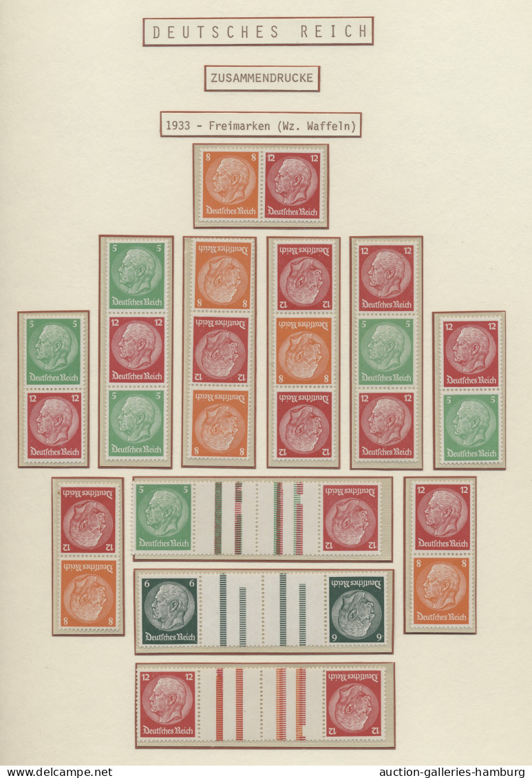 Deutsches Reich - Zusammendrucke: 1916-1941, postfrische und ungebrauchte Sammlu