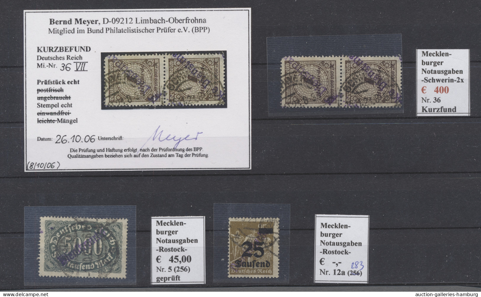 Deutsches Reich - Dienst-Kontrollaufdrucke: 1923, Mecklenburger Notausgaben Post - Dienstmarken