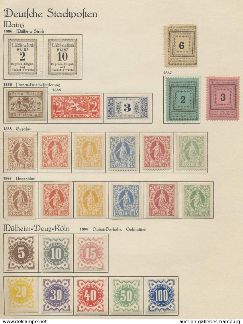 Deutsches Reich - Privatpost (Stadtpost): 1886-1900, Sprechendes BEHRENS-ALBUM "