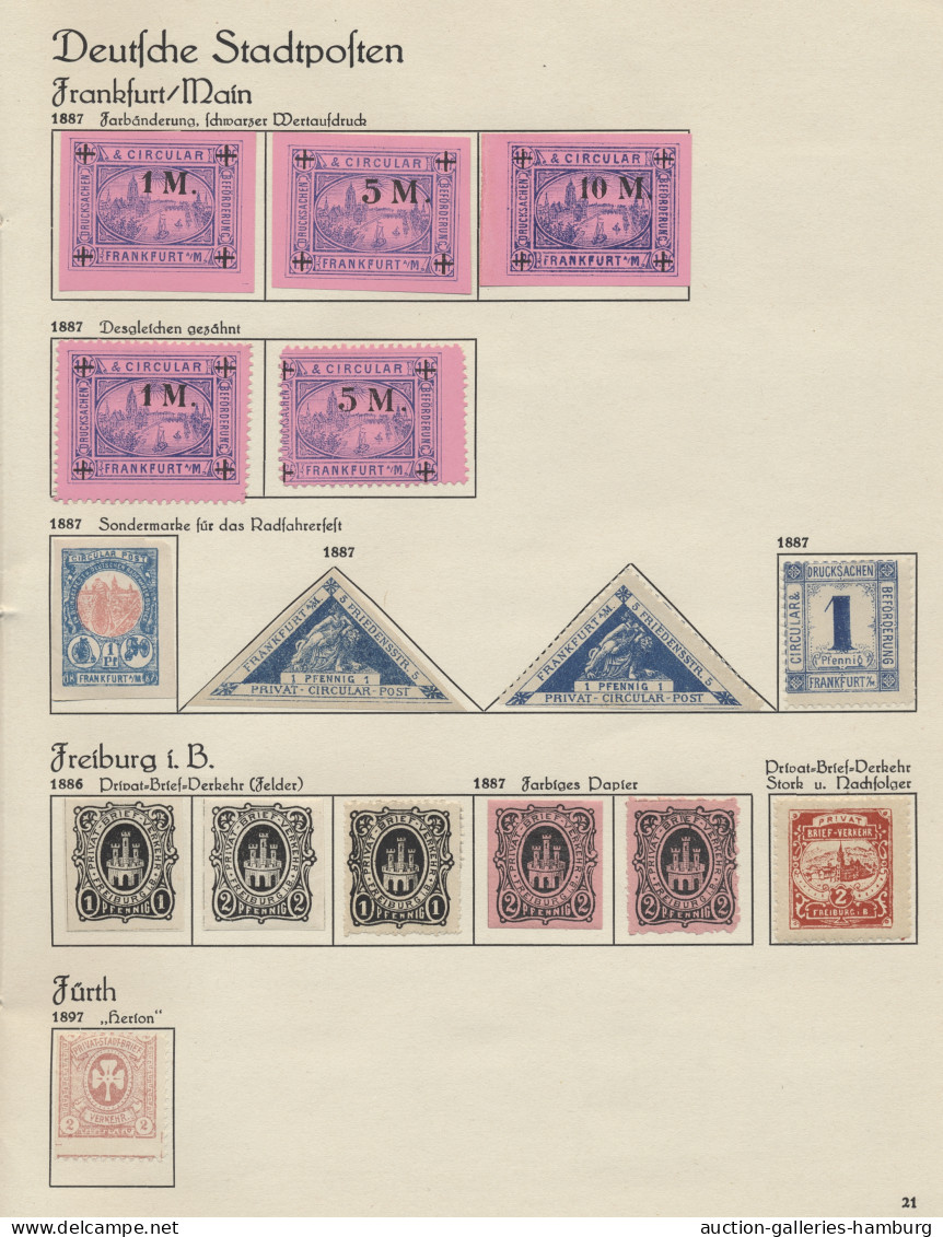 Deutsches Reich - Privatpost (Stadtpost): 1884-1900, überwiegend Ungebrauchte Sa - Correos Privados & Locales