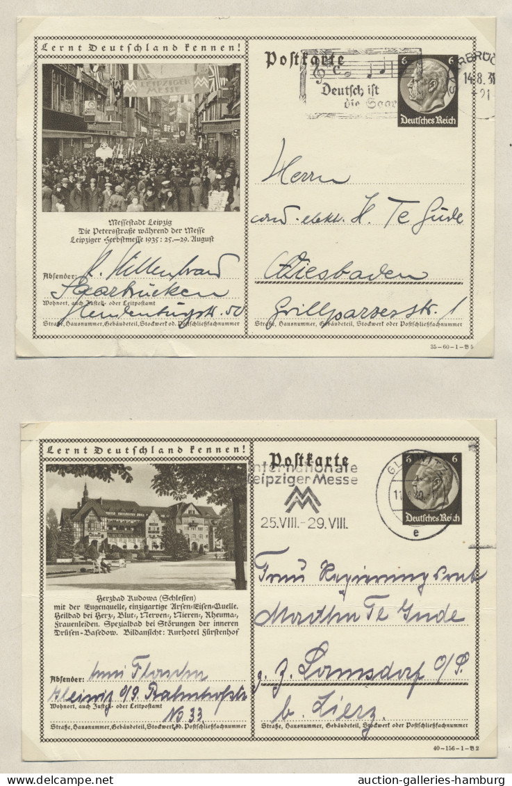 Deutsches Reich - Ganzsachen: 1933-1942, Ausführliche Sammlung Der Ganzsachen Un - Otros & Sin Clasificación