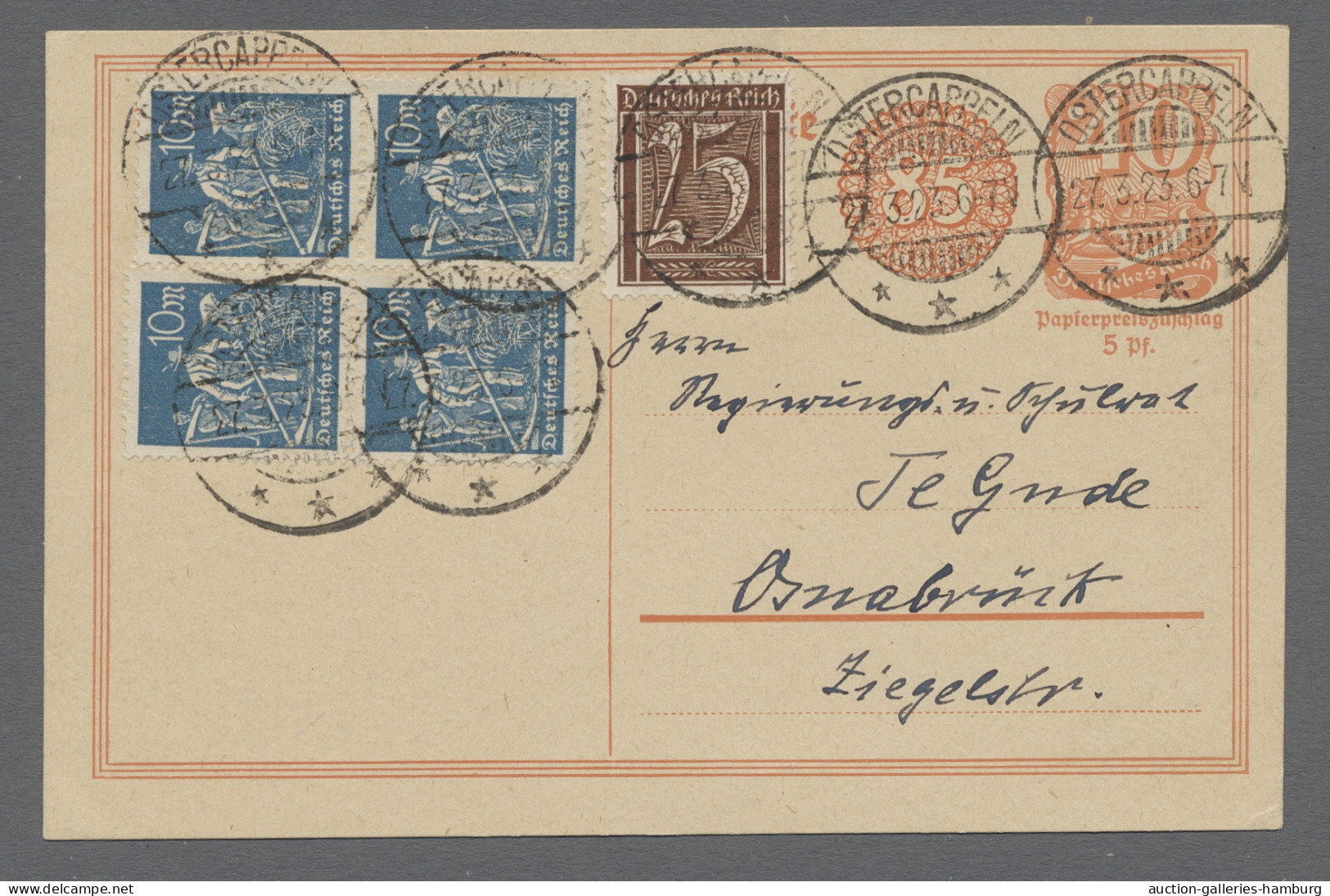 Deutsches Reich - Ganzsachen: 1872-1932, zwei Briefalben mit insgesamt rund 200