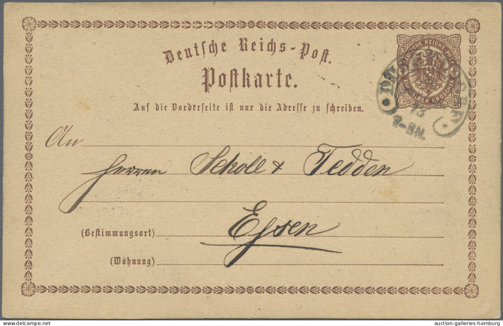 Deutsches Reich - Hufeisenstempel: 1869/1877, Lot Von Vier Belegen Mit Zweimal " - Franking Machines (EMA)