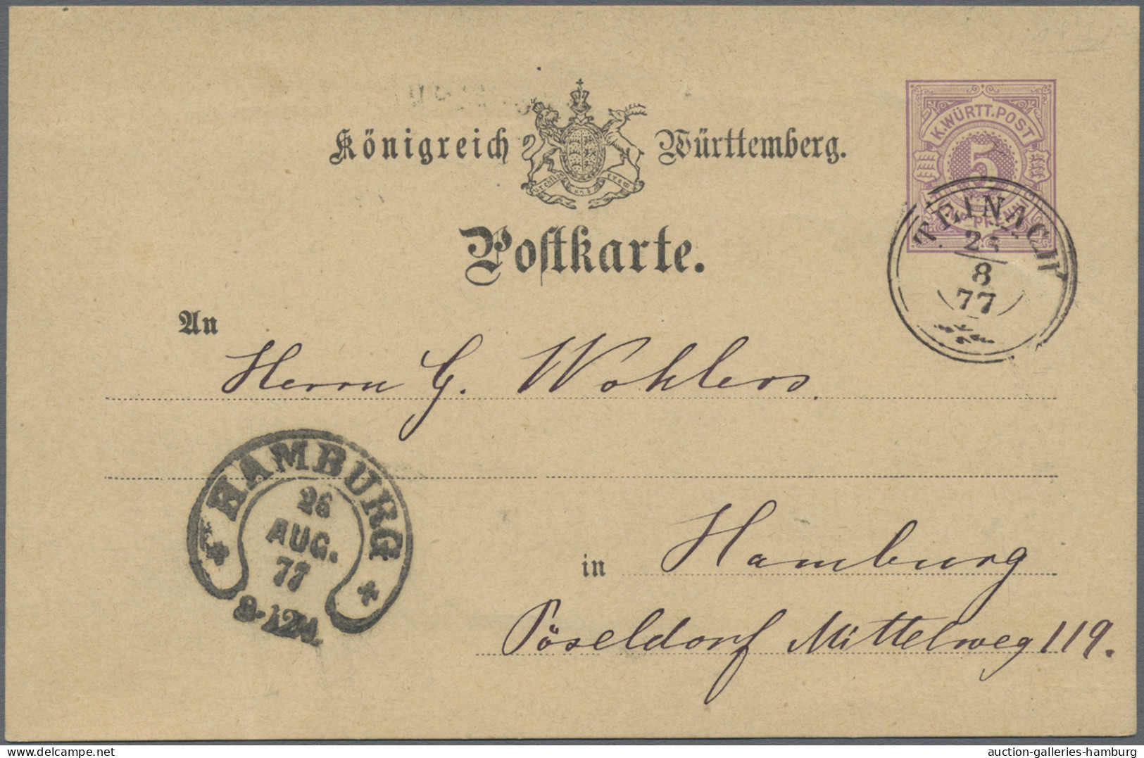 Deutsches Reich - Hufeisenstempel: 1869/1877, Lot Von Vier Belegen Mit Zweimal " - Franking Machines (EMA)