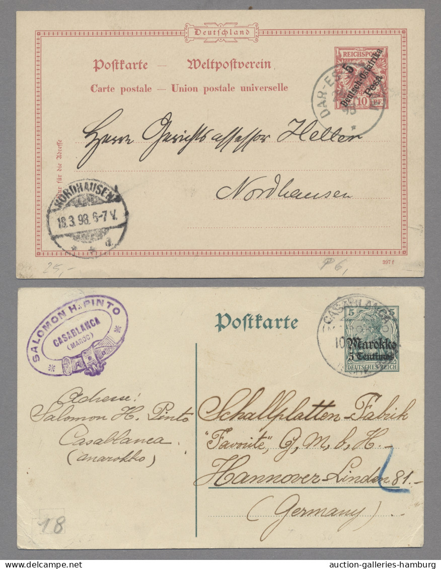 Deutsche Auslandspostämter + Kolonien: 1896-1911, Partie von 14 Belegen mit u.a.