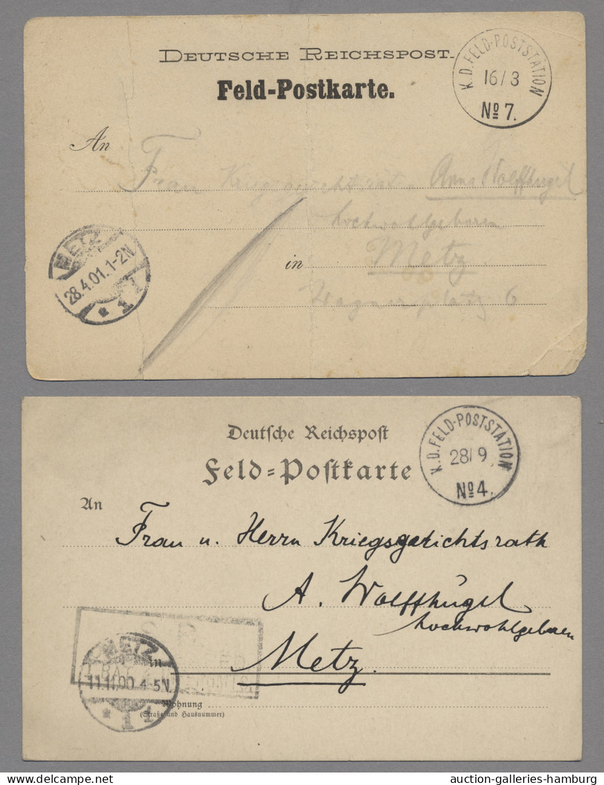 Deutsche Post in China - Stempel: BOXERAUFSTAND; 1900-1901, Partie von 19 Feldpo