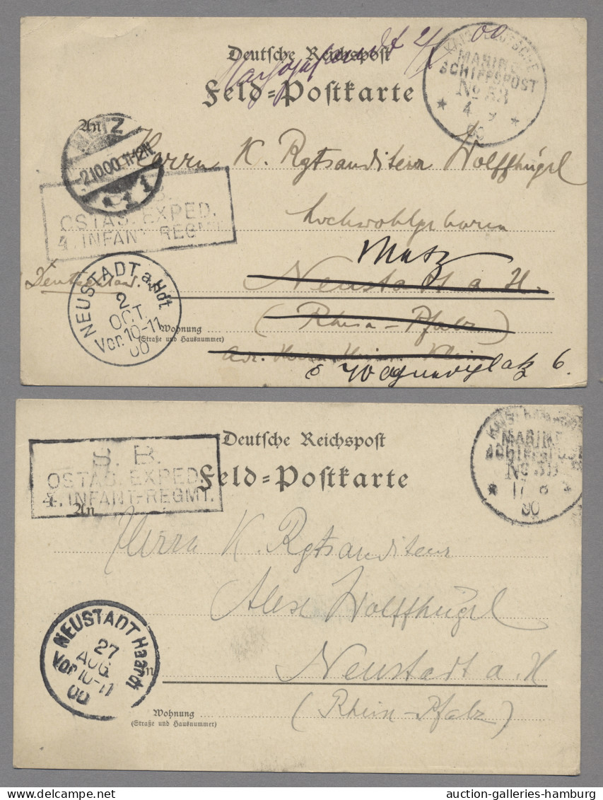 Deutsche Post in China - Stempel: BOXERAUFSTAND; 1900-1901, Partie von 19 Feldpo