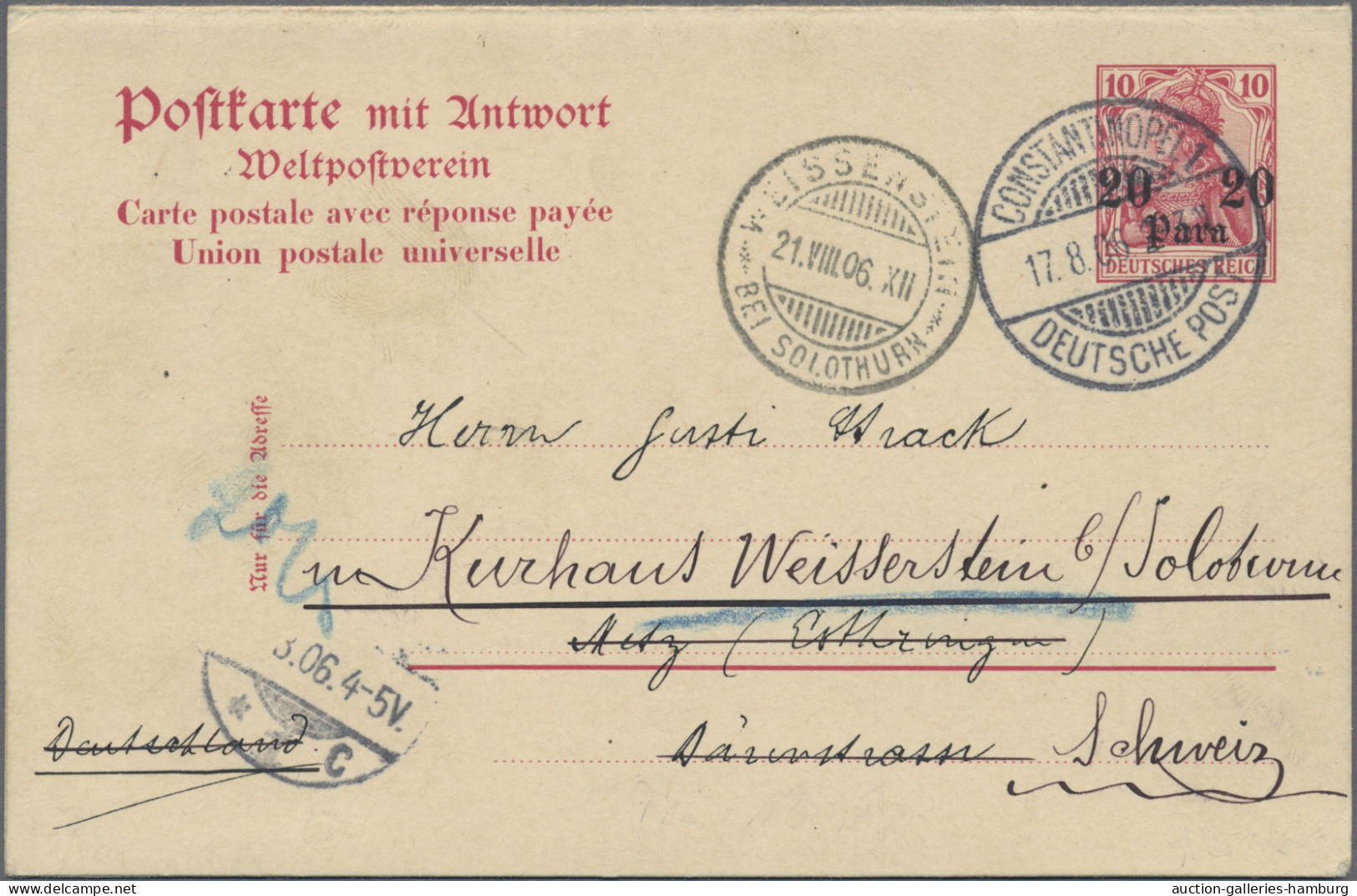 Deutsche Post In Der Türkei - Ganzsachen: 1890/1912, Saubere Partie Von 14 Gebra - Turquia (oficinas)