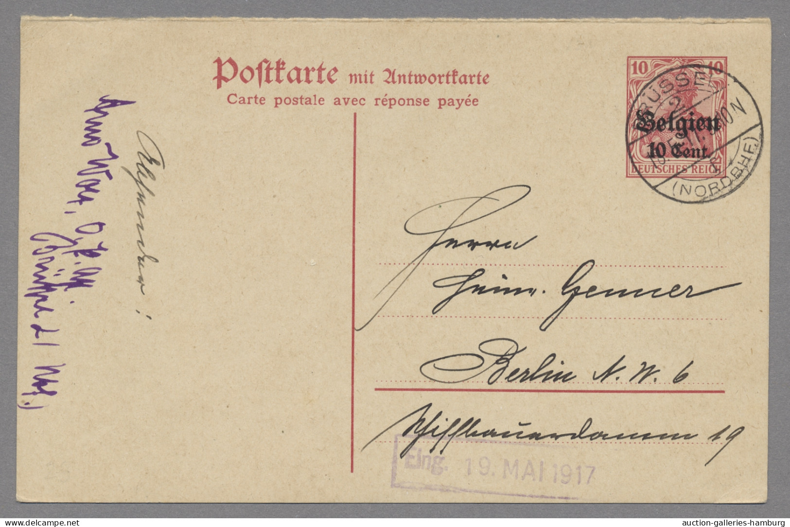 Deutsche Besetzung I. WK: Landespost In Belgien: 1914/18, 67 Belege, Alle Ins Au - Occupation 1914-18